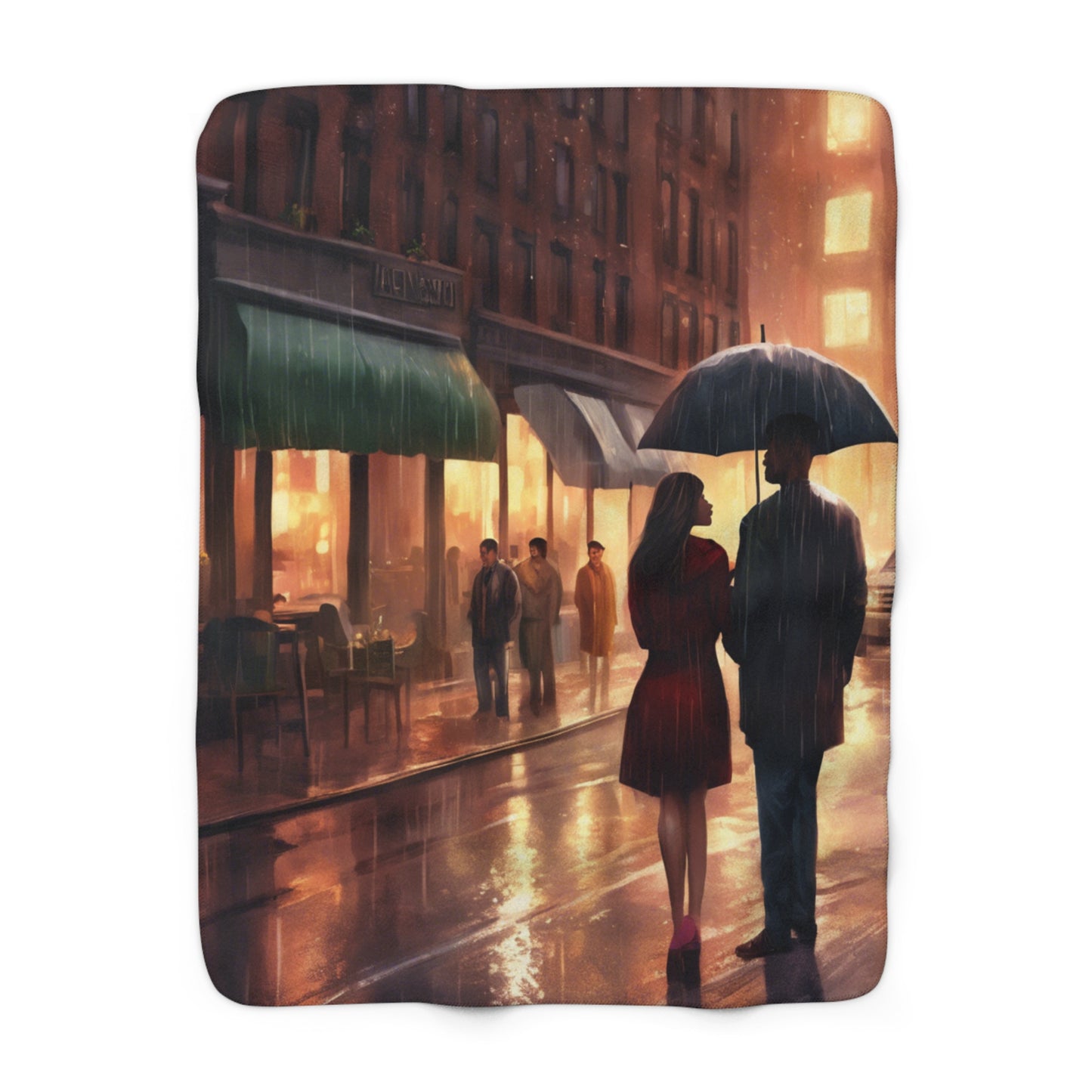 Fall Edition city by Deepwood.life Sherpa Fleece Blanket