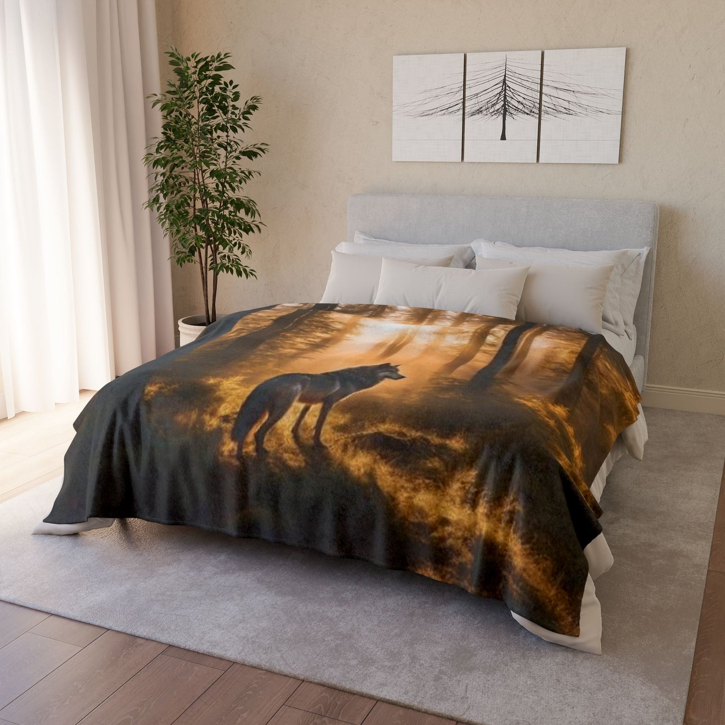 Wolf edition by Deepwood.life Soft Polyester Blanket