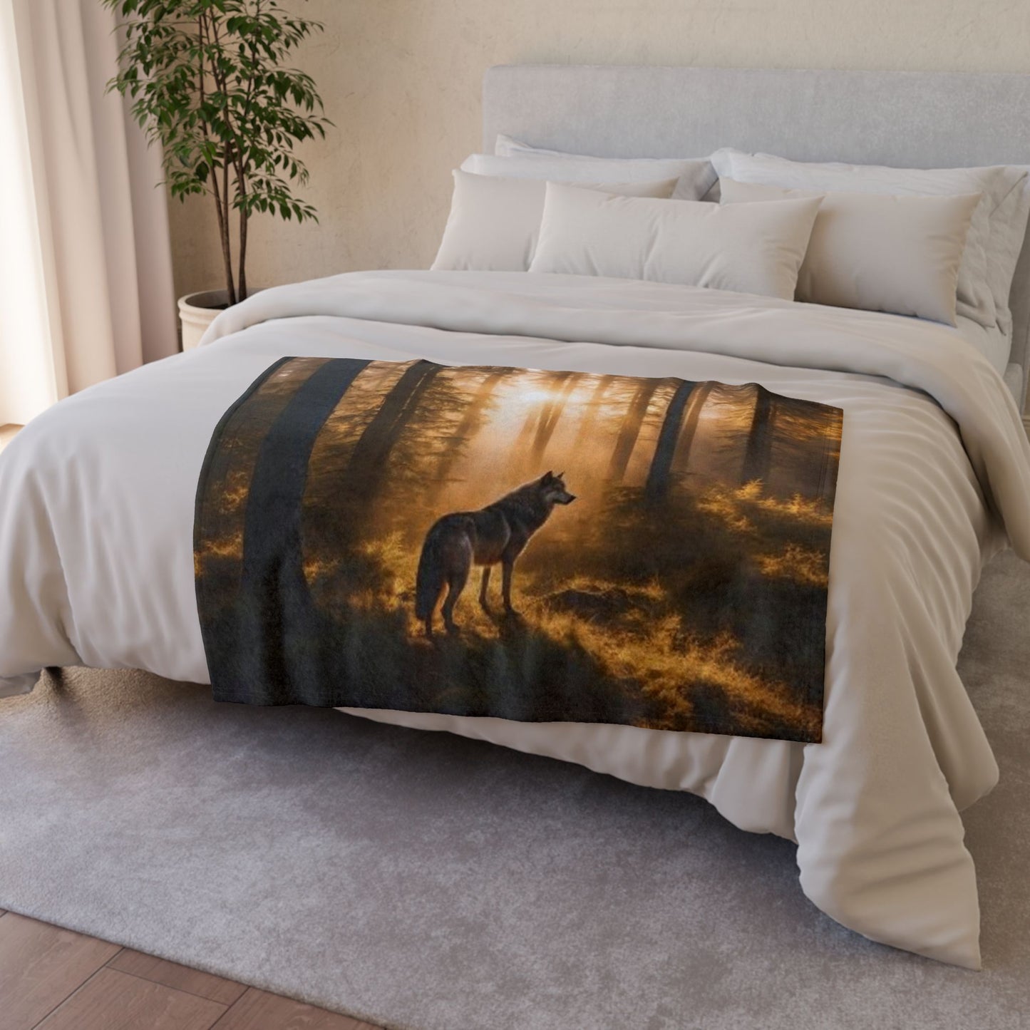 Wolf edition by Deepwood.life Soft Polyester Blanket