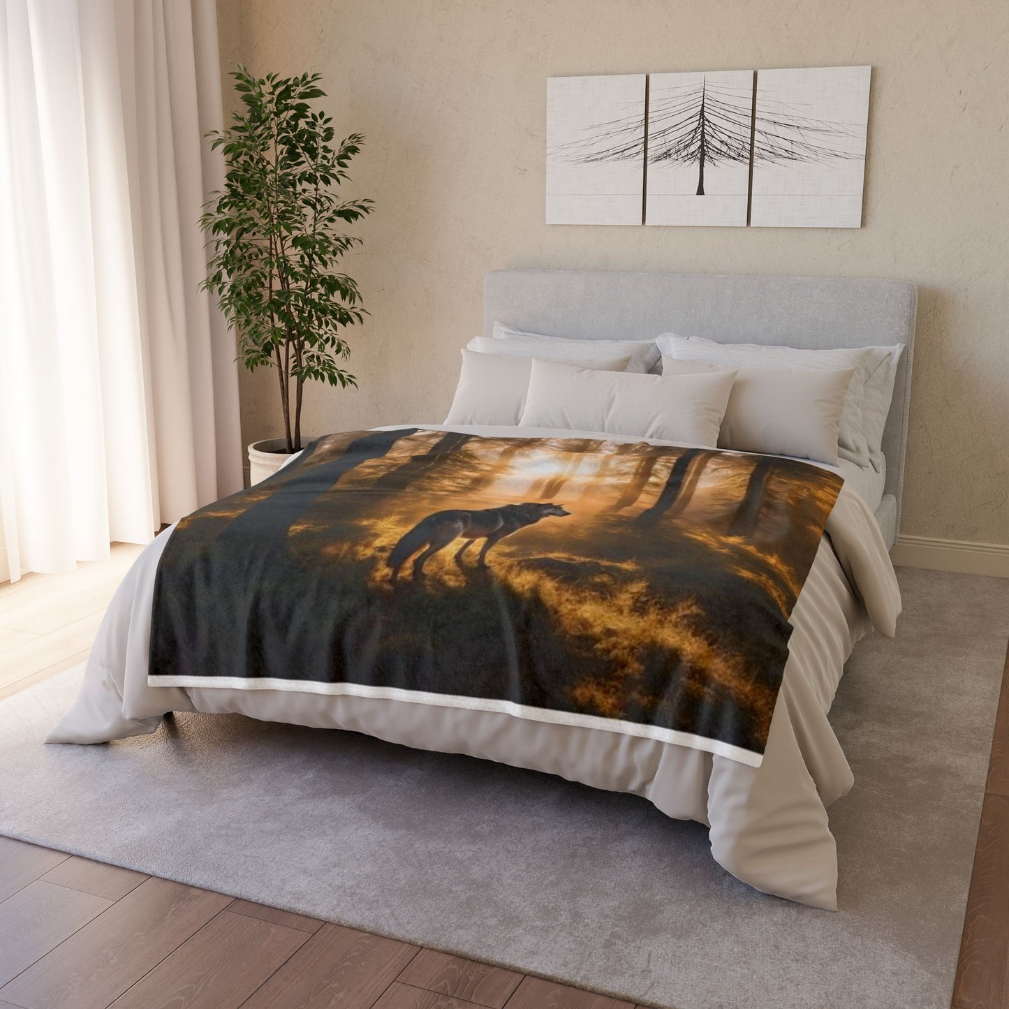 Wolf edition by Deepwood.life Soft Polyester Blanket