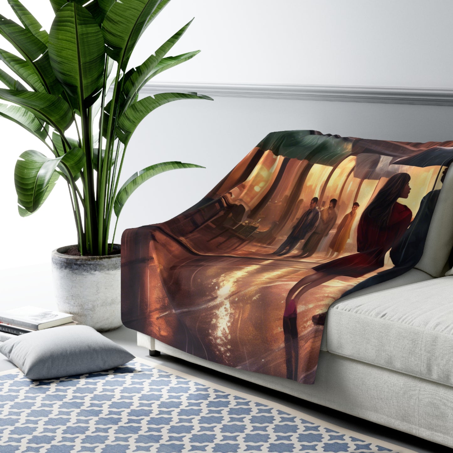 Fall Edition city by Deepwood.life Sherpa Fleece Blanket